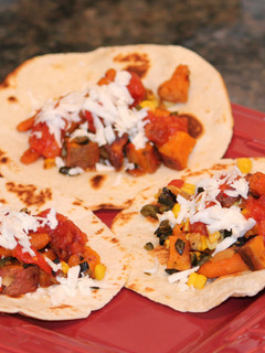 A picture of Chipotle Roasted Veggie Tacos.
