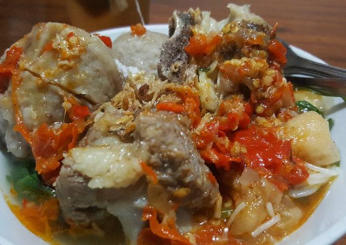 Resep Kuah bakso kaldu sambal taichan, Enak