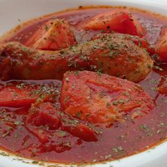 A picture of Chicken In Tomato Soup / Sopa Espanola.