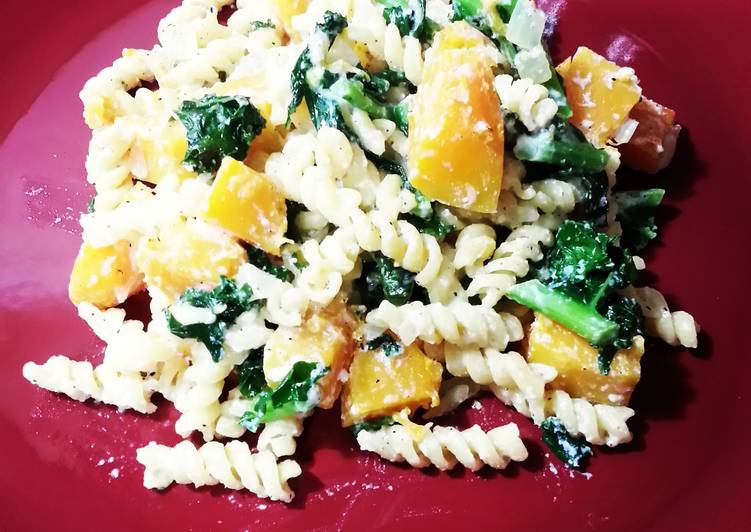 Step-by-Step Guide to Make Super Quick Homemade Butternut squash, kale and ricotta pasta