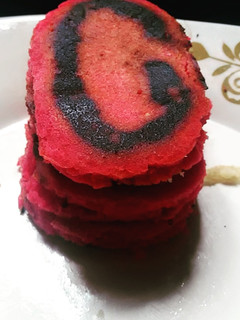 A picture of Fun pink pancakes.