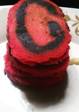 A picture of Fun pink pancakes.