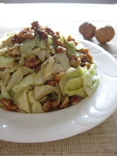 A picture of Stir Fried Cabbage and Walnuts with Lemon Butter.