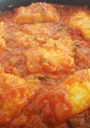 Una foto de Bacalao con fritata de verduras