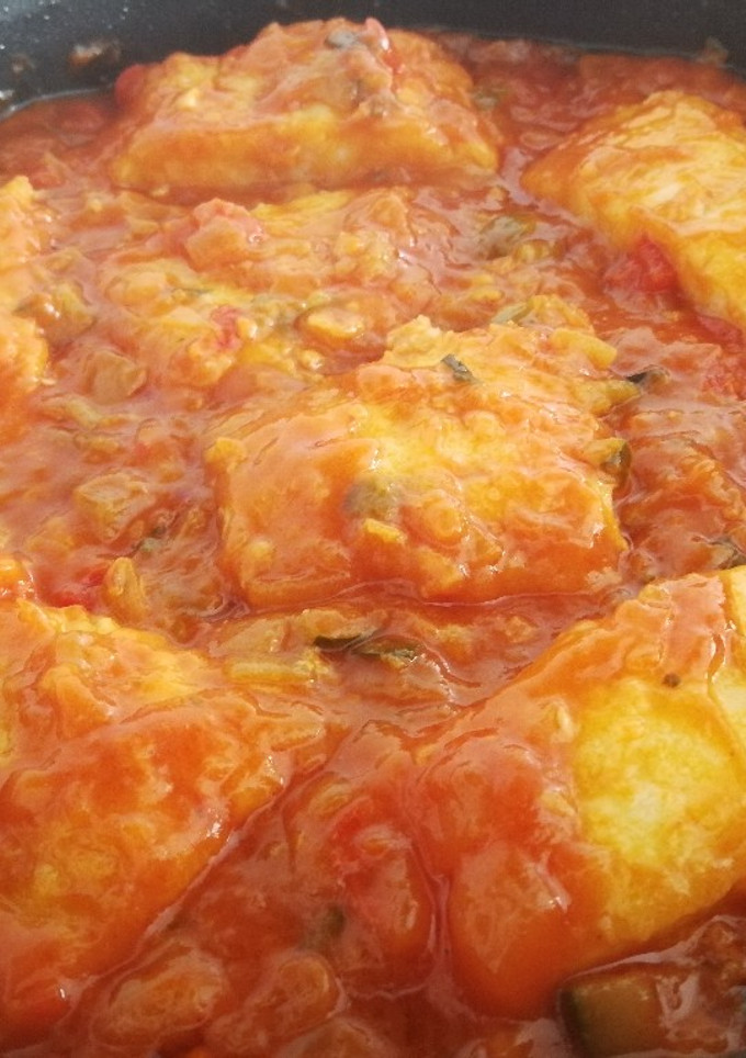 Una foto de Bacalao con fritata de verduras