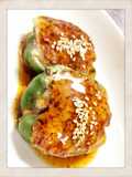Meat and Firm Tofu Stuffed Peppers