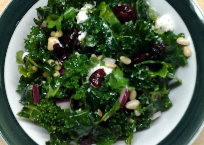 Simple Way to Make Perfect Cranberry Kale Salad with Honey Lemon Vinaigrette