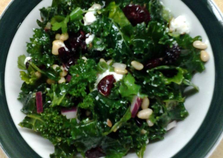 Recipe of Favorite Cranberry Kale Salad with Honey Lemon Vinaigrette