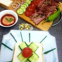 A picture of Hunter beef sandwiches #Healthyfood.