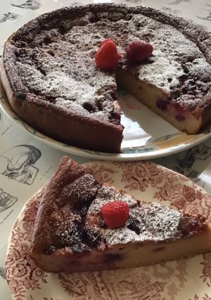 Une photo de Pudding aux fruits rouges et sirop de rhubarbe