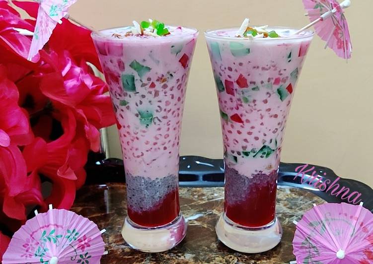 Guide to Prepare Sabudana(Sago) pink falooda 💗 in 10 Minutes for Young Wife