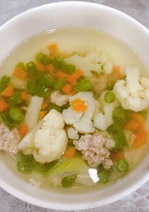 Hình của món Canh rau củ thịt bằm.