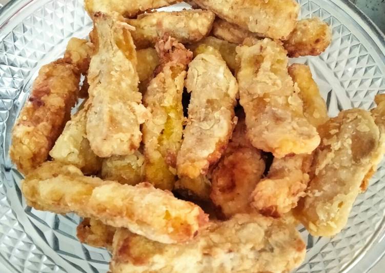 Cara Gampang Menyiapkan Stik pisang/ pisang goreng krispi, Lezat