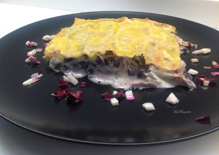 Step By Step Guide To Prepare Super Quick Homemade Lasagne Al Forno Con Radicchio E Gorgonzola Con Cuore Cremoso