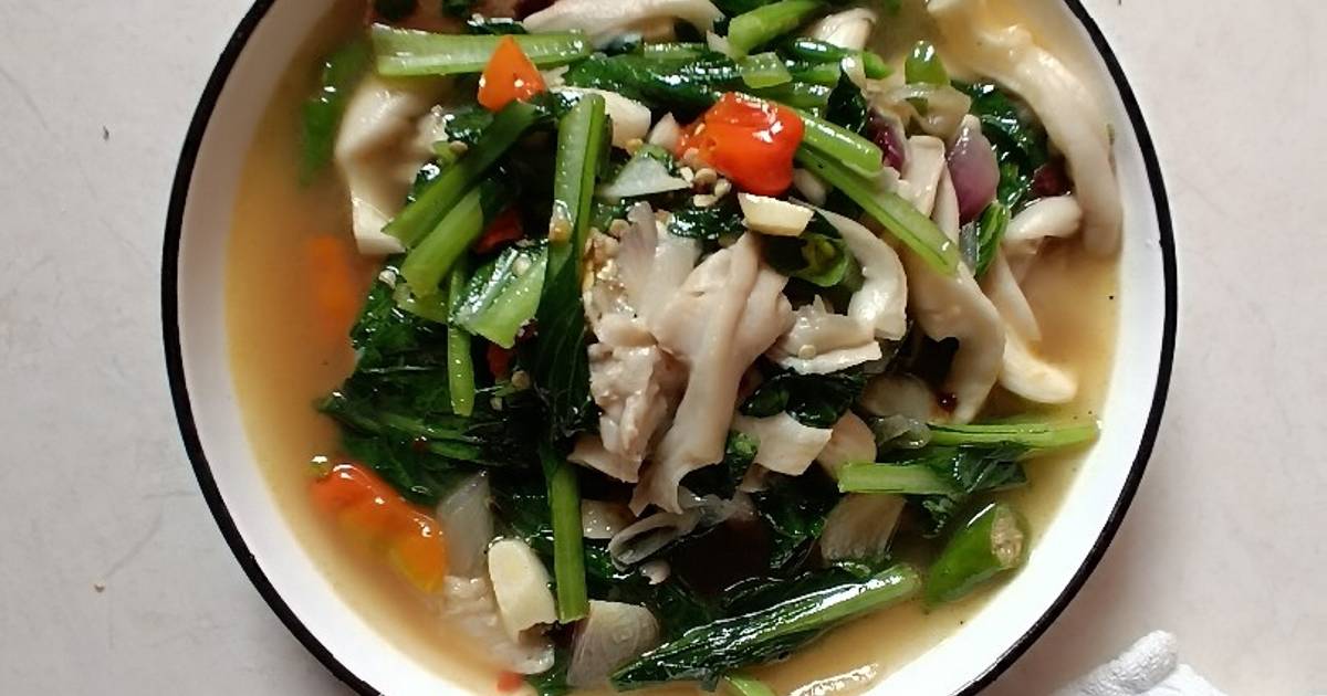 Resep Cah Sawi Jamur Bawang Putih Oleh Umma Berkreasi Cookpad