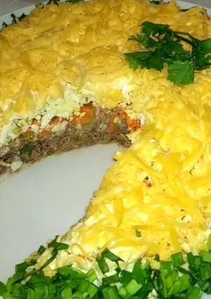 Фото Бесподобно вкусный Салат "Любимому папе" с куриной печенью.