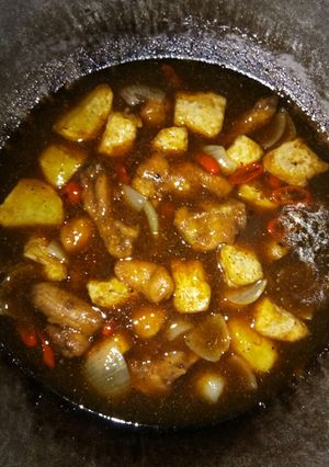 Foto resep Ayam, kentang dan tahu lada hitam 😋