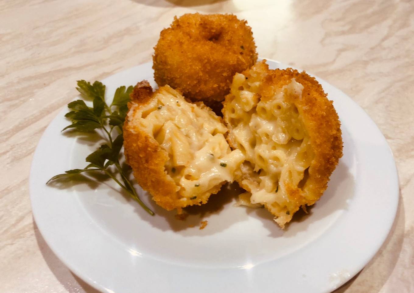 Deep fried mac and cheese balls