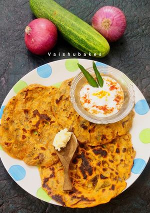 A picture of Cucumber Thalipeeth (Kakdiche Thalipeeth).