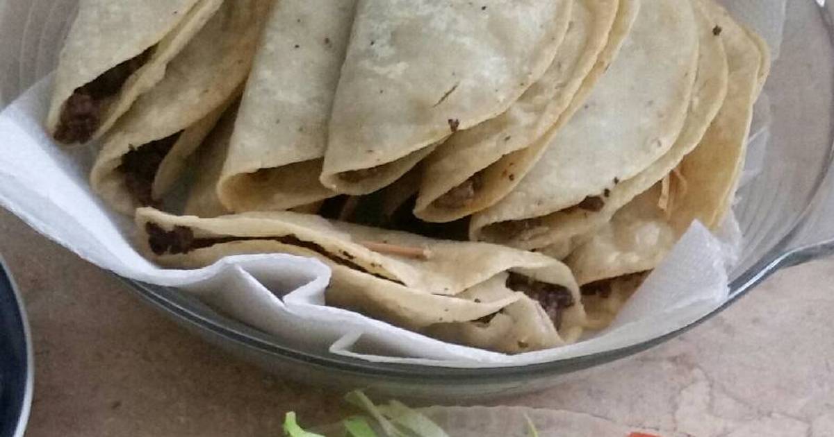 Tacos dorados de carne molida 10 recetas caseras Cookpad