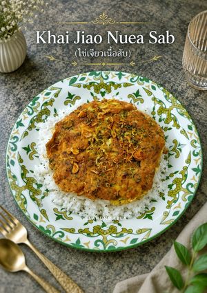 Foto resep Khai Jiao Nuea Sab (ไข่เจียวเนื้อสับ)