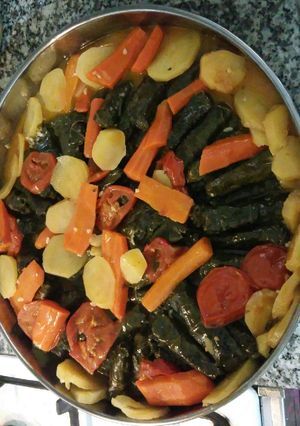 صورة لوصفة ورق عنب بالزيت