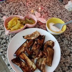 Eggplant 🍆 with garlic and vinegar 😋 A picture of Eggplant 🍆 with garlic and vinegar 😋.