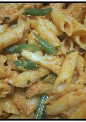 A picture of Yuktes Pink Sauce Pasta.