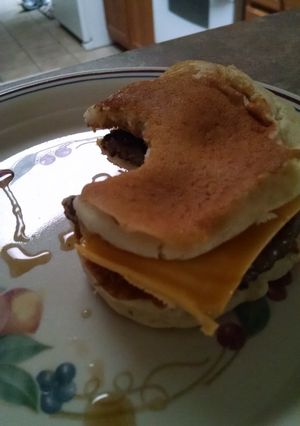 A picture of Maple-coconut pancake sandwich.