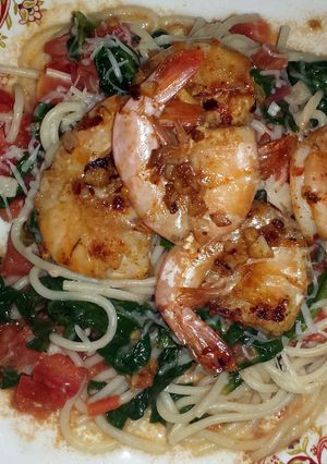 A picture of Azie's Spicy Garlic Shrimp.