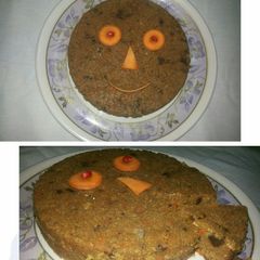 A picture of Carrot and Wheat Rava Cake.
