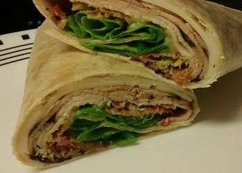 The New Way Making Recipe Chicken Bacon Avocado and Swiss wrap Home Style