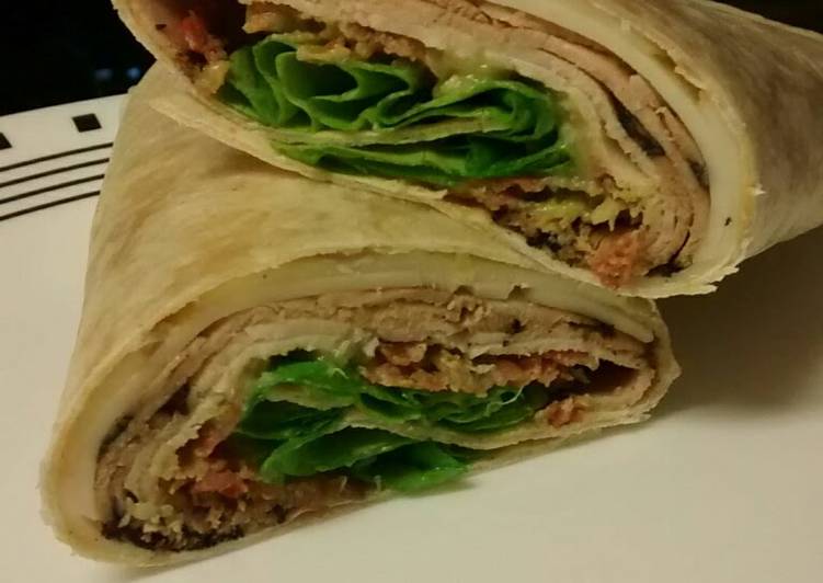 Chicken, Bacon, Avocado and Swiss wrap Chicken, Bacon, Avocado and Swiss wrap