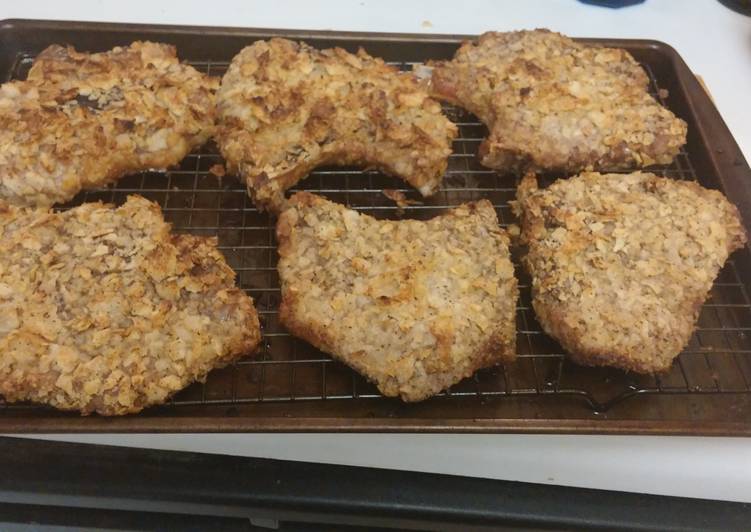 Sour Cream &amp; Onion Crusted Pork Chops