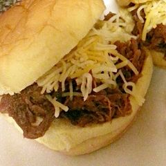 A picture of Slow cooker BBQ Pulled beef.