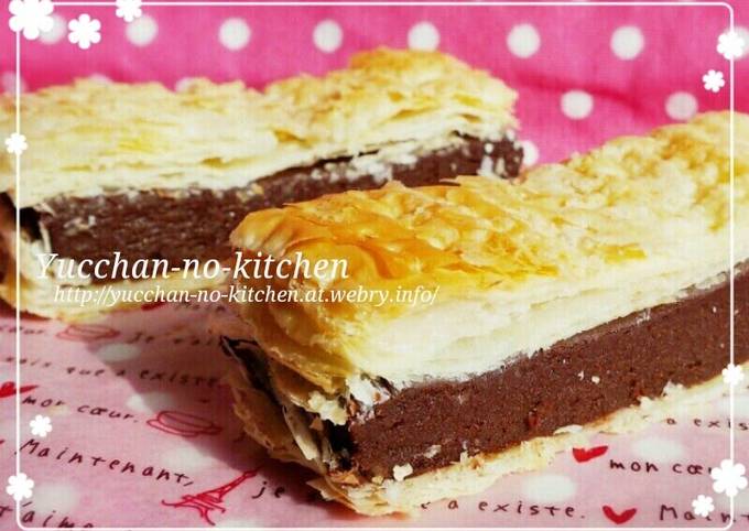 Simple Way to Make Homemade Easy Chocolate Cream Mille-Feuille for Valentine&#39;s Day