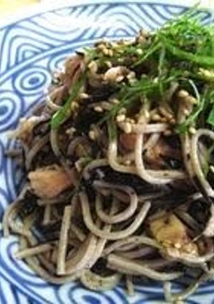 A picture of Light and Refreshing Hijiki Seaweed and Tuna Soba Noodle Salad.