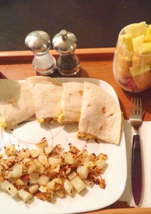 A picture of Sausage Egg And Cheese Breakfast Quesadillas.