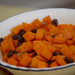 A picture of Maple Bourbon Glazed Sweet Potatoes.