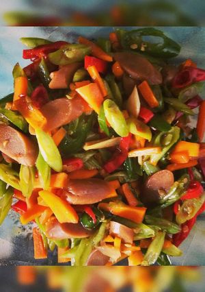 Foto resep Tumis wortel, buncis dan sosis ala bunda sakha