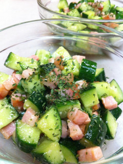 A picture of Chunky Bacon and Cucumber Salad.