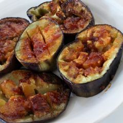 Summer Eggplant with Soy Sauce Malt and Ketchup Sauce A picture of Summer Eggplant with Soy Sauce Malt and Ketchup Sauce.