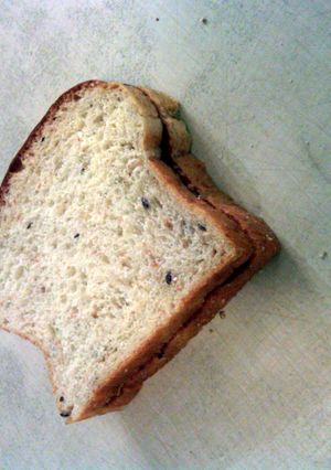 A picture of PBJ - Peanut Butter Sandwich.