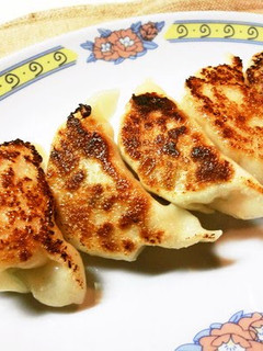 A picture of Chicken Gyoza with Shiso & Shio-Koji.