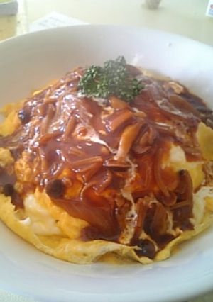 A picture of Mushroom Demi-Glace Sauce Omurice.