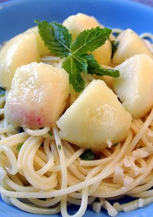 A picture of Salad-Style Chilled Peach Pasta.