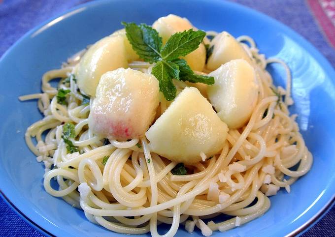 Easiest Way to Prepare Favorite Salad-Style Chilled Peach Pasta