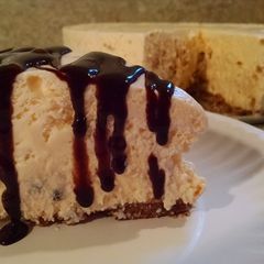 A picture of Chocolate Chip Cookie Ice Cream Cheesecake.