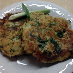 Bubble and Squeek Cakes with Kale and Bacon A picture of Bubble and Squeek Cakes with Kale and Bacon.