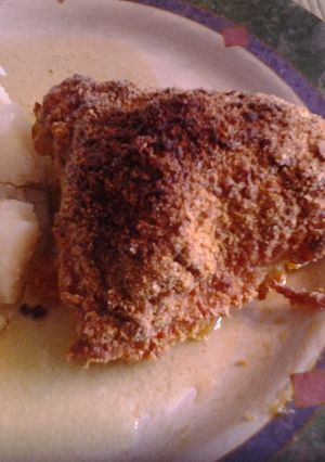 A picture of Mom's World Famous Parmesan Chicken.